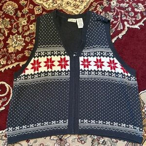 White Stag Charcoal and White Knit Vest